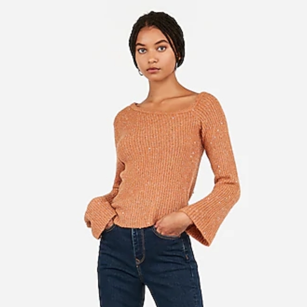 Express Asymmetrical Sequin Top